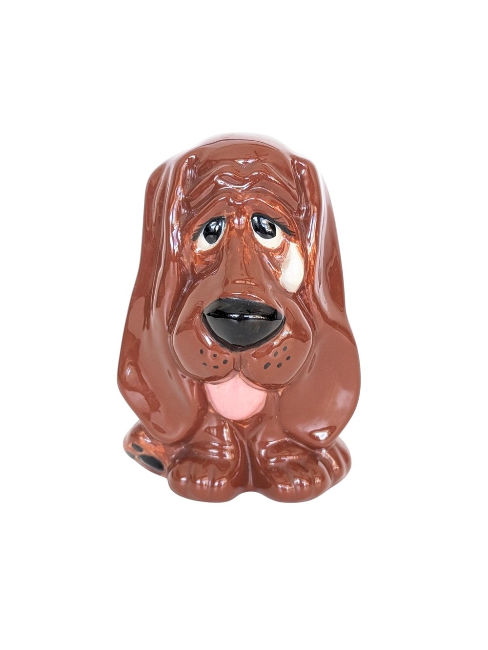 1970s Ceramic Basset Hound Figurine - Crying Hangdog